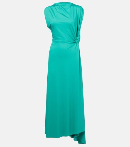 Vestido midi drapeado de jersey - Victoria Beckham - Modalova