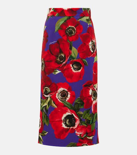 Floral silk-blend pencil skirt - Dolce&Gabbana - Modalova
