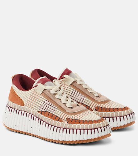 ChloÃ© Nama leather-trimmed sneakers - Chloe - Modalova