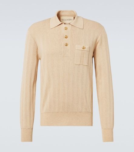 Pullover polo in cotone a coste - Valentino - Modalova