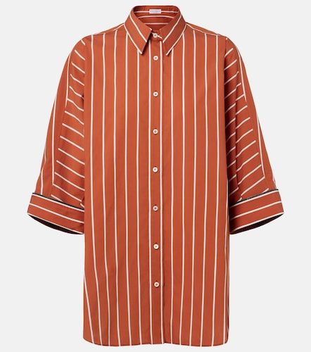 Camicia in misto cotone a righe - Brunello Cucinelli - Modalova
