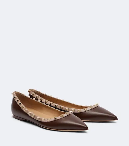 Bailarinas Rockstud de piel - Valentino Garavani - Modalova