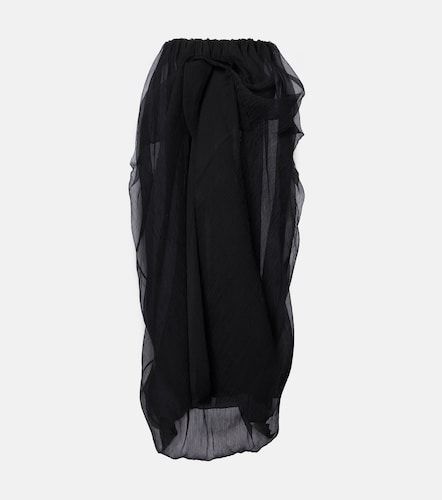 Gonna lunga in tulle di seta con volant - Magda Butrym - Modalova