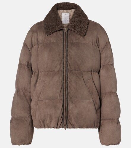 Chaqueta de plumas de ante - Brunello Cucinelli - Modalova