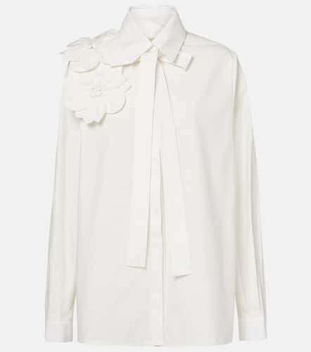 Floral-appliquÃ© cotton poplin shirt - Elie Saab - Modalova