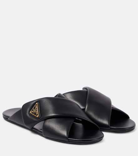 Prada Logo leather slides - Prada - Modalova