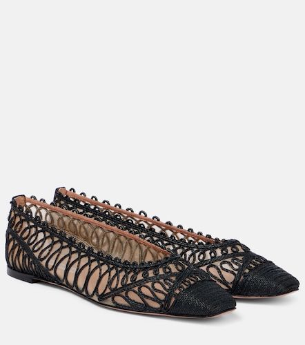 Kahlo raffia and mesh ballet flats - Aquazzura - Modalova