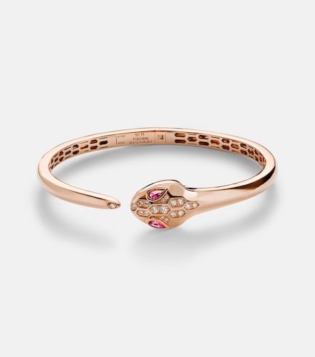 Bracciale Serpenti in rosa 18kt con diamanti e rubeliti - Bvlgari - Modalova