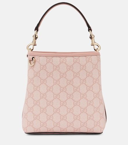 GG Emblem Mini leather-trimmed bucket bag - Gucci - Modalova