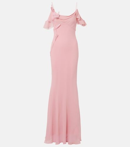 Floral-applique georgette gown - Self-Portrait - Modalova