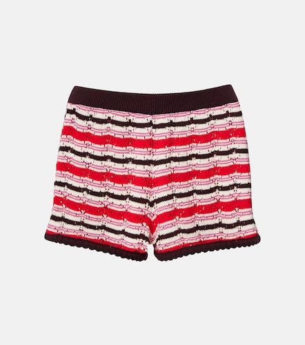 Shorts de crochet de algodón a rayas - The Attico - Modalova