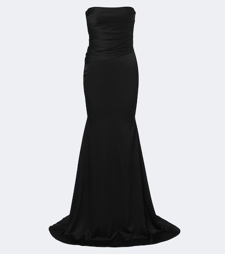 Draped strapless crepe satin gown - Alex Perry - Modalova