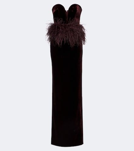 Robe aus Samt mit Federn - The New Arrivals Ilkyaz Ozel - Modalova