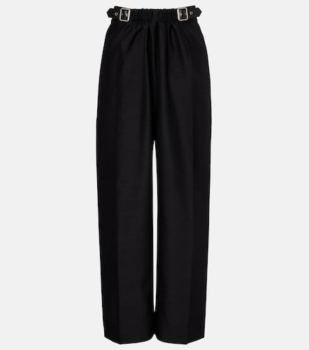 Pantaloni a gamba larga in lana e seta - Loewe - Modalova