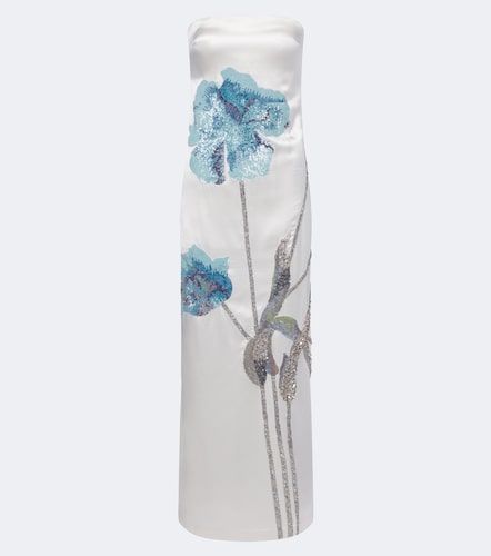 Floral sequined sik satin gown - La Fuori - Modalova