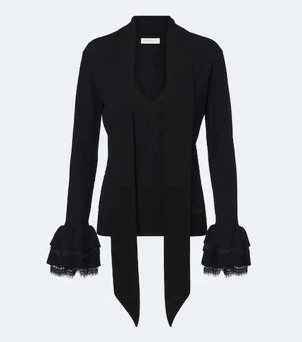Lace-trimmed wool-blend top - Nina Ricci - Modalova