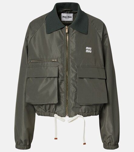 Logo technical blouson jacket - Miu Miu - Modalova