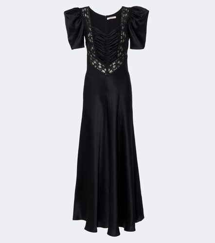 Lace-trimmed ruched silk satin gown - Rodarte - Modalova