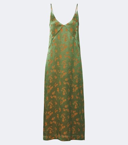 Vestido lencero de satén en jacquard floral - Dries Van Noten - Modalova