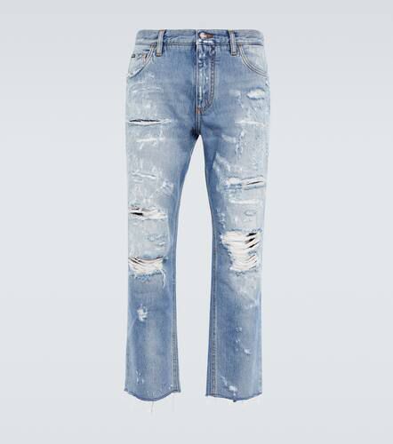 Distressed mid-rise straight jeans - Dolce&Gabbana - Modalova