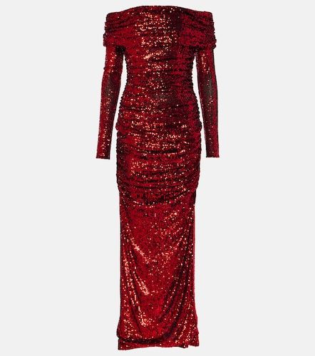 Abito lungo off-shoulder con paillettes - Dolce&Gabbana - Modalova