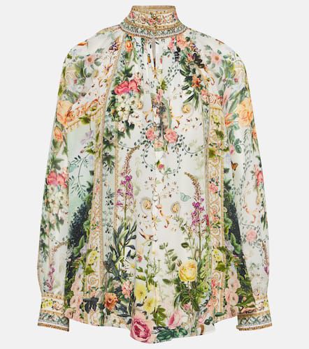Blusa floral de crepé de seda - Camilla - Modalova
