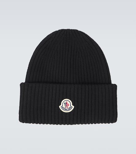 Logo wool and cashmere beanie - Moncler - Modalova