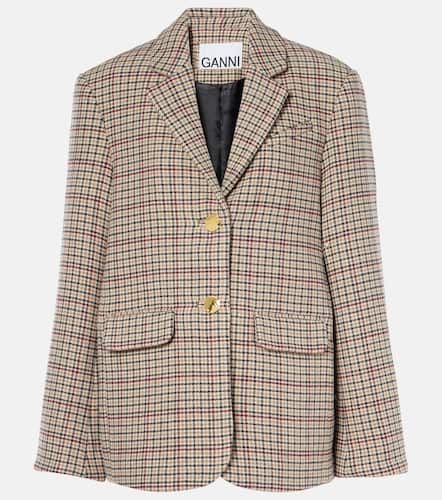 Ganni Checked wool-blend blazer - Ganni - Modalova