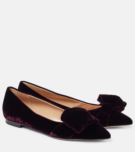 Bow-detail velvet ballet flats - Gianvito Rossi - Modalova