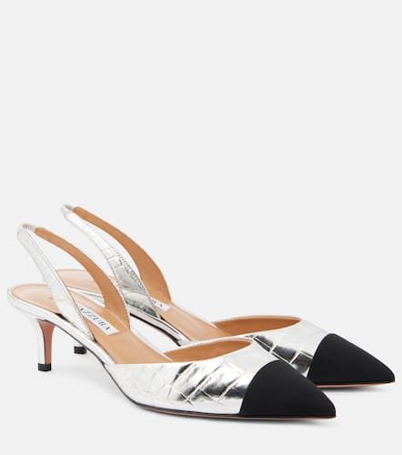 Milanese metallic leather slingback pumps - Aquazzura - Modalova