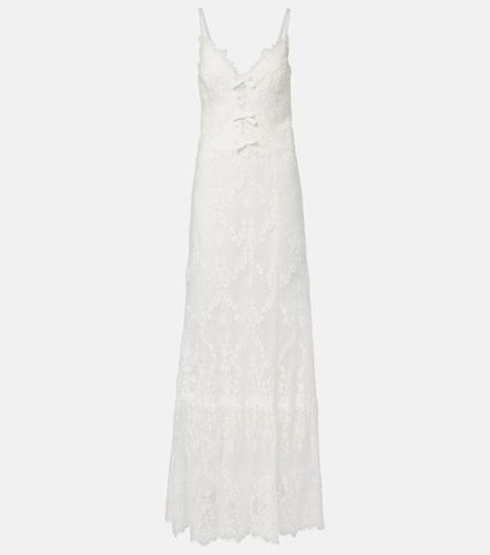 Vestido de novia en mezcla de algodón bordado - Elie Saab - Modalova