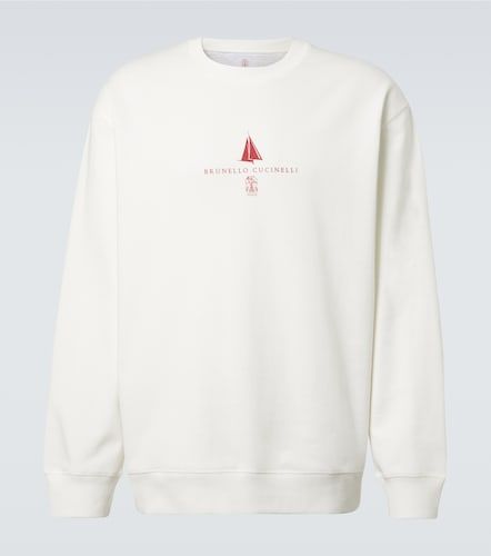 Sudadera en mezcla de algodón con logo - Brunello Cucinelli - Modalova