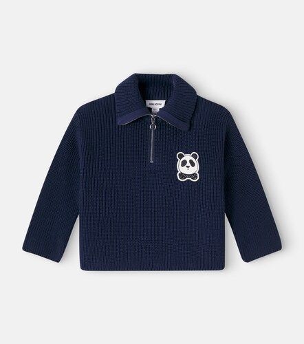 Pullover Panda in cotone con zip - Mini Rodini - Modalova