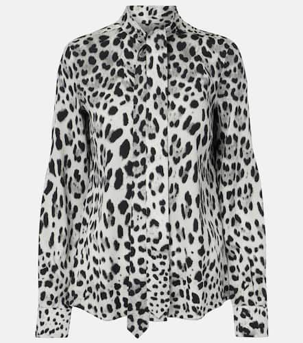 Leopard-print silk-blend shirt - Dolce&Gabbana - Modalova