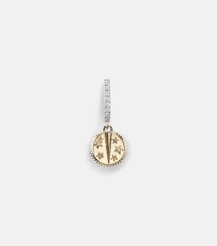 Pendiente individual Resilience Mini de oro amarillo y blanco de 18 ct con diamantes - FoundRae - Modalova