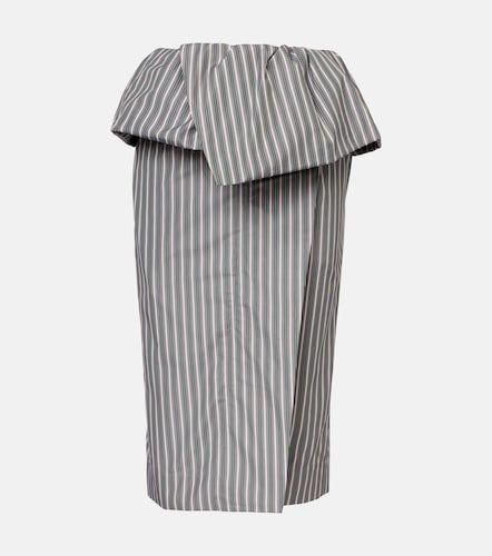 Falda midi de popelín de algodón a rayas - Dries Van Noten - Modalova