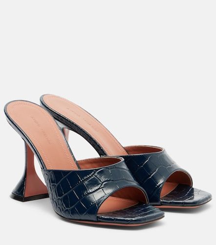 Lupita croc-effect leather mules - Amina Muaddi - Modalova