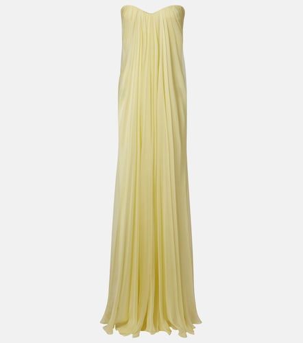 Draped silk chiffon bustier gown - McQueen - Modalova