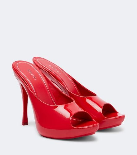 Mules con plataforma de charol - Gucci - Modalova