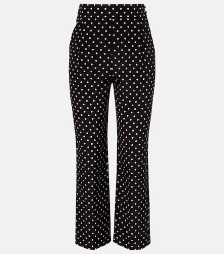 Pantalones rectos cropped de seda con lunares - Valentino - Modalova