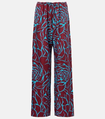 Pantaloni regular in jersey con stampa floreale - Dries Van Noten - Modalova
