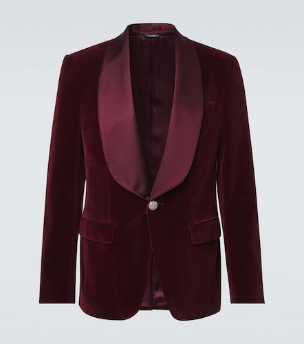 Giacca da smoking in velluto di misto cotone - Dolce&Gabbana - Modalova