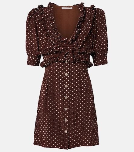 Polka-dot ruffled silk minidress - Alessandra Rich - Modalova