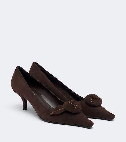 Prada Floral-applique suede pumps - Prada - Modalova