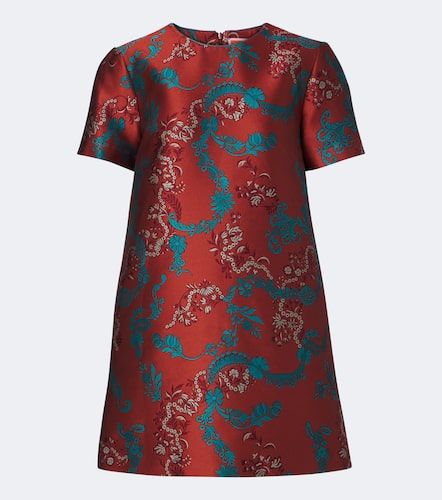 Abito corto Mini Swing in jacquard floreale - La DoubleJ - Modalova