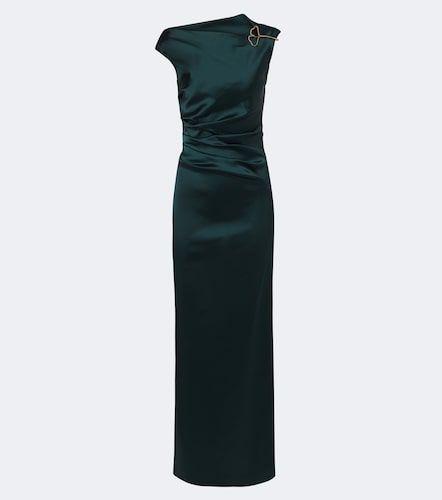 Elegante ruched embellished satin cocktail dress - Max Mara - Modalova