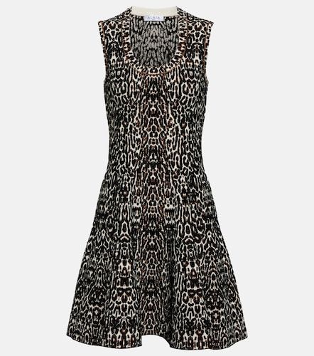 Leopard-print jacquard minidress - Alaia - Modalova