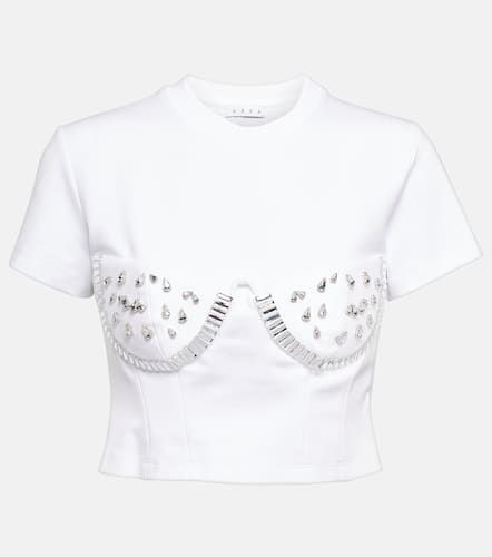 Crystal-embellished jersey T-shirt - Area - Modalova