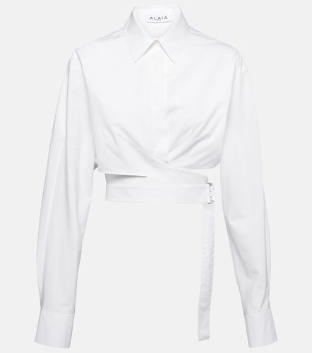 Alaïa Camicia cropped in popeline di cotone - Alaia - Modalova