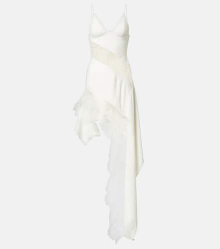 Bridal asymmetric lace-trimmed minidress - David Koma - Modalova